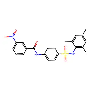 4-methyl-3-nitro-N-[4-[(2,4,6-trimethylphenyl)sulfamoyl]phenyl]benzamide structure
