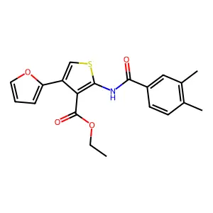 Ethyl 2-[(3,4-dimethylbenzoyl)amino]-4-(2-furyl)-3-thiophenecarboxylate structure