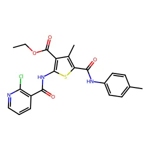 ethyl 2-[(2-chloropyridine-3-carbonyl)amino]-4-methyl-5-[(4-methylphenyl)carbamoyl]thiophene-3-carboxylate structure