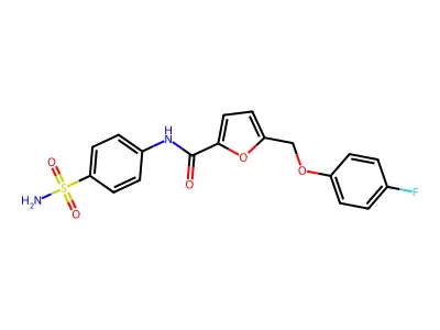 5-[(4-fluorophenoxy)methyl]-N-(4-sulfamoylphenyl)furan-2-carboxamide structure