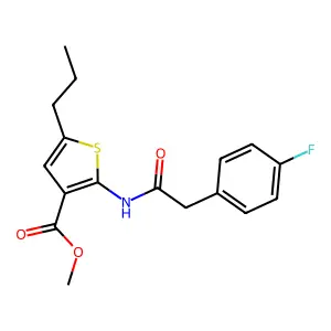 Methyl 2-{[(4-fluorophenyl)acetyl]amino}-5-propyl-3-thiophenecarboxylate structure