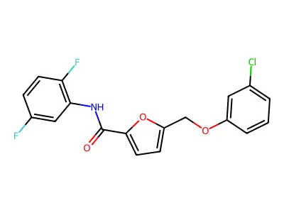 5-[(3-chlorophenoxy)methyl]-N-(2,5-difluorophenyl)furan-2-carboxamide structure
