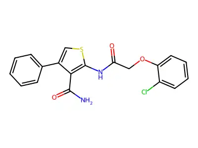 2-{[(2-Chlorophenoxy)acetyl]amino}-4-phenylthiophene-3-carboxamide structure