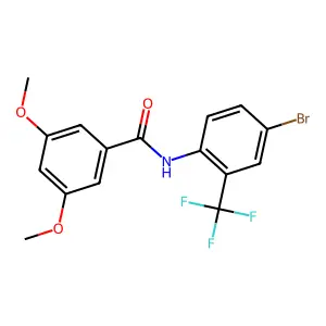 N-[4-bromo-2-(trifluoromethyl)phenyl]-3,5-dimethoxybenzamide structure