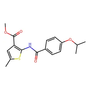 Methyl 5-methyl-2-[(4-propan-2-yloxybenzoyl)amino]thiophene-3-carboxylate structure