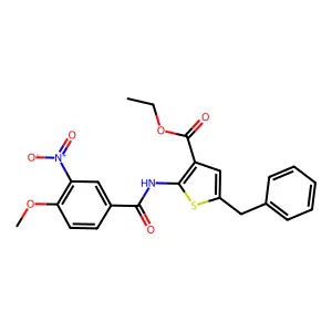 Ethyl 5-benzyl-2-({3-nitro-4-methoxybenzoyl}amino)-3-thiophenecarboxylate structure