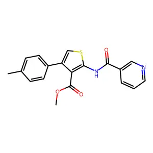 Methyl 4-(4-methylphenyl)-2-[(pyridin-3-ylcarbonyl)amino]thiophene-3-carboxylate structure