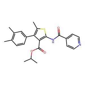 isopropyl 4-(3,4-dimethylphenyl)-2-(isonicotinoylamino)-5-methylthiophene-3-carboxylate structure