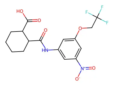2-[[3-nitro-5-(2,2,2-trifluoroethoxy)phenyl]carbamoyl]cyclohexane-1-carboxylic Acid structure