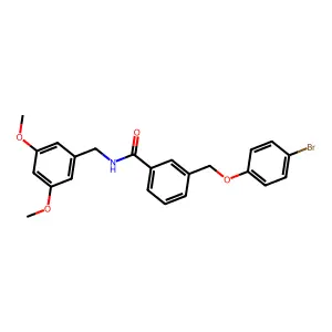 3-[(4-bromophenoxy)methyl]-N-(3,5-dimethoxybenzyl)benzamide structure