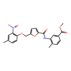Methyl 3-{[5-({2-nitro-4-methylphenoxy}methyl)-2-furoyl]amino}-4-methylbenzoate structure