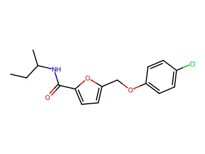 N-(sec-butyl)-5-[(4-chlorophenoxy)methyl]-2-furamide structure