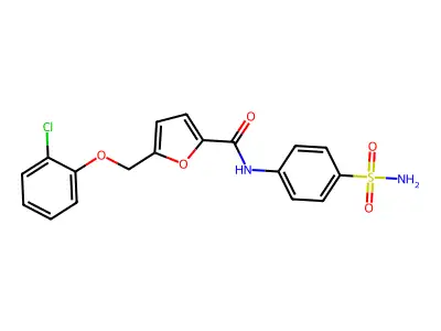 5-[(2-chlorophenoxy)methyl]-N-(4-sulfamoylphenyl)furan-2-carboxamide structure