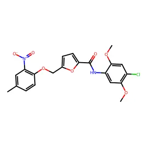N-(4-chloro-2,5-dimethoxyphenyl)-5-[(4-methyl-2-nitrophenoxy)methyl]furan-2-carboxamide structure