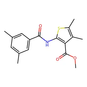 Methyl 2-(3,5-dimethylbenzamido)-4,5-dimethylthiophene-3-carboxylate structure