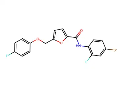 N-(4-bromo-2-fluorophenyl)-5-[(4-fluorophenoxy)methyl]furan-2-carboxamide structure