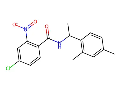 4-chloro-N-[1-(2,4-dimethylphenyl)ethyl]-2-nitrobenzamide structure