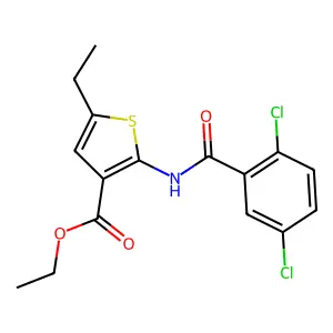 Ethyl 2-[(2,5-dichlorobenzoyl)amino]-5-ethyl-3-thiophenecarboxylate structure