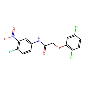 2-(2,5-dichlorophenoxy)-N-(4-fluoro-3-nitrophenyl)acetamide structure