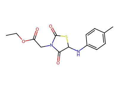 Ethyl 2-(2,4-dioxo-5-(p-tolylamino)thiazolidin-3-yl)acetate structure