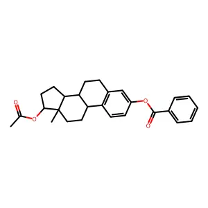 Estradiol 17-acetate 3-benzoate structure
