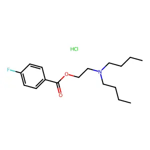 Benzoic acid, 4-fluoro-, 2-(dibutylamino)ethyl ester, hydrochloride (1:1) structure