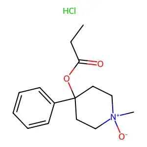 4-Piperidinol, 1-methyl-4-phenyl-, propionate (ester), 1-oxide, hydrochloride structure