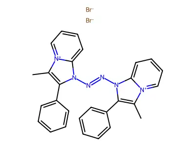 Bis(3-methyl-2-phenylimidazo[1,2-a]pyridin-4-ium-1-yl)diazene dibromide structure