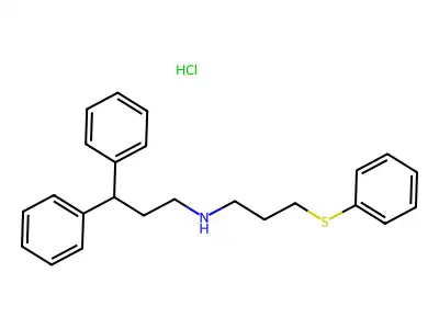 (3,3-Diphenylpropyl)(3-(phenylthio)propyl)ammonium chloride structure