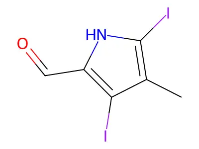 3,5-Diiodo-4-methyl-2-pyrrolecarboxaldehyde structure