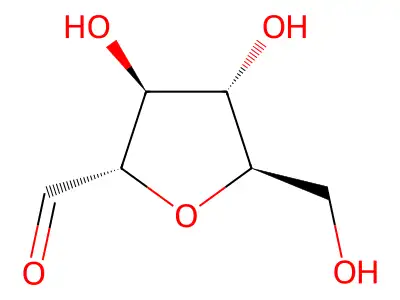 3,4-Dihydroxy-5-(hydroxymethyl)oxolane-2-carbaldehyde structure
