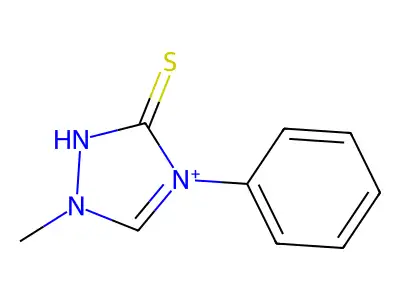 2-Methyl-4-phenyl-1,2-diaza-4-azoniacyclopent-3-ene-5-thione structure