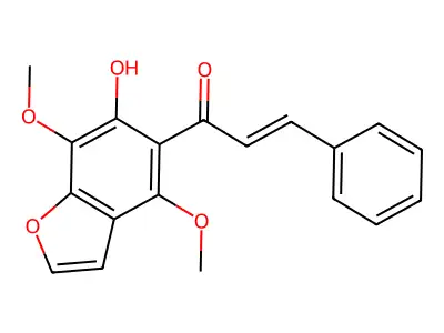 2-Propen-1-one, 1-(6-hydroxy-4,7-dimethoxy-5-benzofuranyl)-3-phenyl- structure