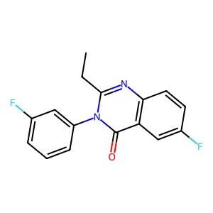 4(3H)-Quinazolinone, 2-ethyl-6-fluoro-3-(3-fluorophenyl)- structure