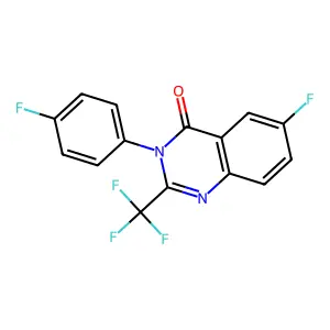4(3H)-Quinazolinone, 6-fluoro-3-(4-fluorophenyl)-2-(trifluoromethyl)- structure