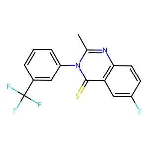 4(3H)-Quinazolinethione, 6-fluoro-2-methyl-3-(3-(trifluoromethyl)phenyl)- structure