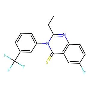 4(3H)-Quinazolinethione, 2-ethyl-6-fluoro-3-(3-(trifluoromethyl)phenyl)- structure