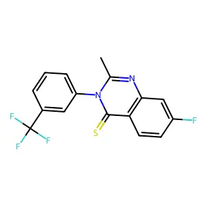 4(3H)-Quinazolinethione, 7-fluoro-2-methyl-3-(3-(trifluoromethyl)phenyl)- structure