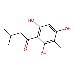 1-Butanone, 3-methyl-1-(2,4,6-trihydroxy-3-methylphenyl)- structure