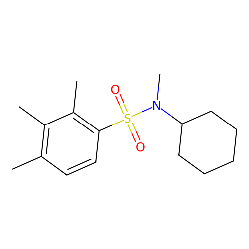 N-cyclohexyl-N,2,3,4-tetramethylbenzenesulfonamide structure