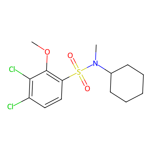 3,4-dichloro-N-cyclohexyl-2-methoxy-N-methylbenzenesulfonamide structure