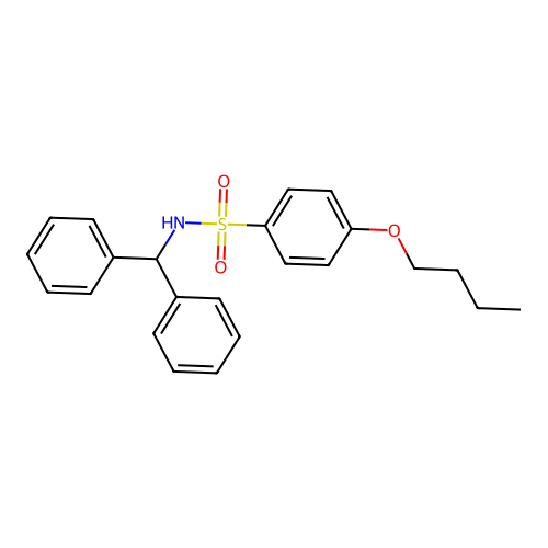 N-benzhydryl-4-butoxybenzenesulfonamide structure