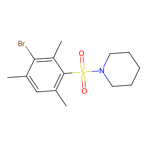 1-(3-Bromo-2,4,6-trimethylbenzenesulfonyl)piperidine structure