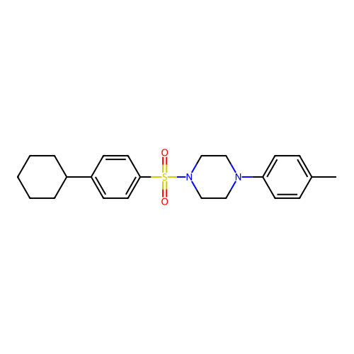 1-(4-Cyclohexylbenzenesulfonyl)-4-(4-methylphenyl)piperazine structure