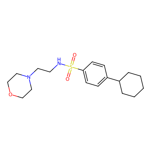 4-cyclohexyl-N-(2-morpholin-4-ylethyl)benzenesulfonamide structure