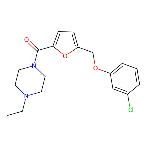 1-{5-[(3-Chlorophenoxy)methyl]-2-furoyl}-4-ethylpiperazine structure