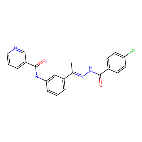 N-{3-[N-(4-chlorobenzoyl)ethanehydrazonoyl]phenyl}nicotinamide structure