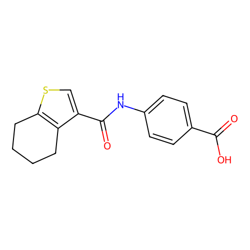 4-(4,5,6,7-Tetrahydro-1-benzothiophene-3-amido)benzoic acid structure