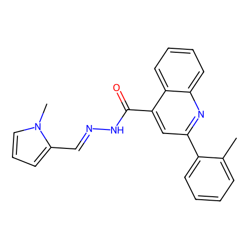 2-(2-methylphenyl)-N-[(E)-(1-methylpyrrol-2-yl)methylideneamino]quinoline-4-carboxamide structure