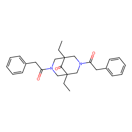 1,5-Diethyl-3,7-bis(phenylacetyl)-3,7-diazabicyclo[3.3.1]nonan-9-one structure